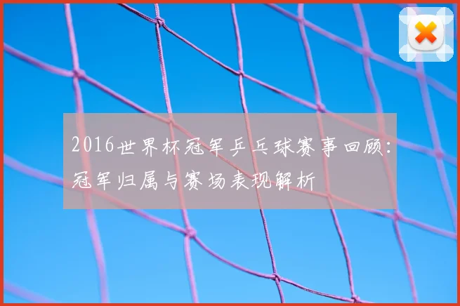 2016世界杯冠军乒乓球赛事回顾:冠军归属与赛场表现解析